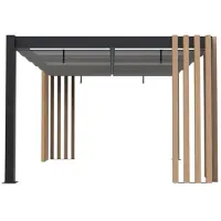 Sojag Lito vrijstaande pergola 3x3,5 meter met zonnescherm houtlook