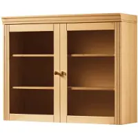 Notio Living Anita-Wandkast met 2 glazen deuren, massief hout, met gebeitste wasafwerking