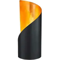 TRIO Frank tafellamp mat zwart/goud, geschikt voor 1 x E14