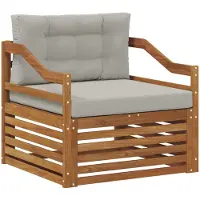 vidaXL Buitensofa Naturel en lichtgrijs