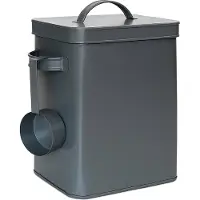 Relaxdays 2 x Metalen opbergbox, 6,5 liter, met doseerhulp, geschikt voor diervoer en koffie, luchtdicht, wasmiddelcontainer, antracietkleurig