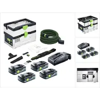 Festool CTLC SYS snoerloze mobiele stofafzuiger 36 V ( 2x 18 V ) stofklasse L + 4x accu 4.0 Ah + lader
