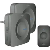 Elro DB3000 Draadloze Deurbel Set – met 1x Ontvanger op batterij + 1x Plug-in Ontvanger - Bereik 300 meter - IP65 Waterdicht - 64 Melodieën - Zwart