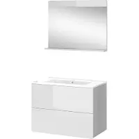Vicco Badkamermeubelset Izan, Wit, 3-delig