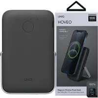 Uniq Hoveo - Magnetische Powerbank - 5000mAh - Draadloos - Grijs