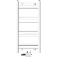 LuxeBath Badkamer verwarmingselement middenaansluiting 400x800 mm wit recht met universele aansluitset