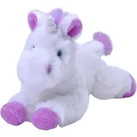 Wild republic knuffel eenhoorn Ecokins Mini junior 20 cm pluche wit/paars