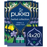 Pukka Tea Herbal Collection - 80 Theezakjes - Biologische Groene Thee & Kruidenthee - 4 x 20 Zakjes - Thee Voordeelverpakking