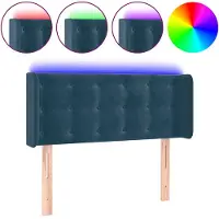 vidaXL Hoofdbord LED 83x16x78/88 cm fluweel donkergroen