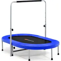 Costway Trampoline voor 2 personen met verstelbare handgreep, mini-trampoline geschikt tot 150 kg, inklapbaar kinder-trampoline, tuintrampoline voor kinderen en volwassenen