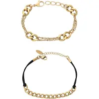 Faina Armband goud / zwart