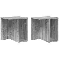vidaXL Bijzettafel 2 st Grijs Sonoma 37 x 32 x 40 cm Bewerkt hout