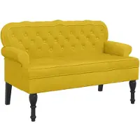 vidaXL Bankje met rugleuning 119,5x64,5x75 cm fluweel geel
