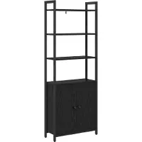 vidaXL Boekenkast 6-laags 60 x 24 x 161 cm Bewerkt hout Zwart Eiken