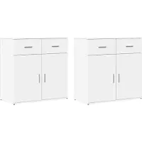 vidaXL Dressoirs 2 st 79x38x80 cm bewerkt hout wit