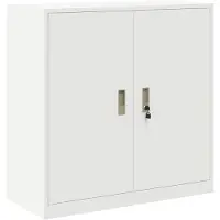 vidaXL Opbergkast Wit 90 x 40 x 90 cm Staal