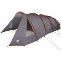 vidaXL Tunnel Tent voor 6 Personen 6-persoons Grijs en Oranje