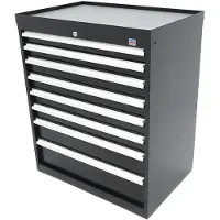 HBM 8 Laden Profi Gereedschapskast 88 x 58 x 100 cm zwart