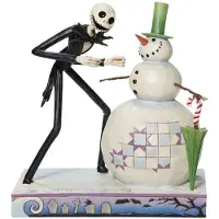 Enesco Disney Jack Nightmare Before Christmas Discovering Snowman Figure Beige,Zwart Kinderen