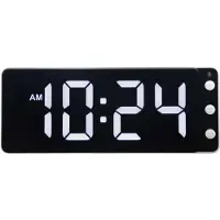 Nextime - Tafel|Wandklok 27.2x10.8x3cm - LED - Wit - ABS -