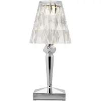 Kartell LED tafellamp Batterij, 30cm, chroomkleurig, IP54 Battery, chroom / zilver, Slaapkamer, Kunststof, Design