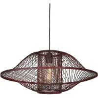 Good&Mojo Bamboe LED Hanglamp Maui | 1X E27 Max 60W | Deep Wine Red