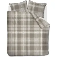 Rivièra Maison Dekbedovertrek Tartan Check Zand Katoen-200 x 200 / 220 cm | 2-Persoons