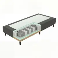 Mörgenn Pocket Boxspring - Losse onderbox met pocketvering - Hotelkwaliteit - Antraciet - 60x220 - 20cm hoog