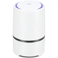 LONGZIMING - Luchtreiniger - Air Purifier - Koolstoffilter - 1 stuk - HEPA-filter - Stil (≤28 dB) - Nachtlampje - 8 uur timer - USB - Voor slaapkamer, kantoor en babykamer - 12,5x12,5x20 cm
