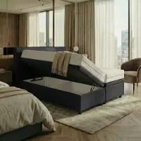 Mörgenn Opbergboxspring Havn met klep - Met Suprême Matras - Groen - 140x200 cm - Inclusief Dekbed en Kussens