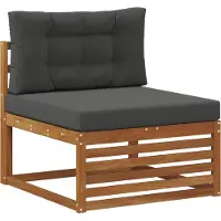 vidaXL Buiten bank set met kussen 4 pcs Natuurlijk en Antraciet