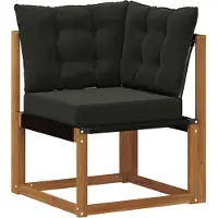 vidaXL Buiten bank set met kussen 5 pcs Natuurlijk en zwart