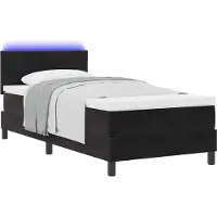 vidaXL LED Box Spring Bed met matras met LED Zwart 90 x 200 cm Fluweel