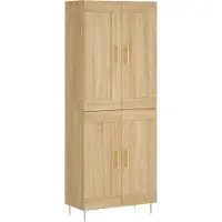 vidaXL Hoge kast 69,5x34x180 cm bewerkt hout sonoma eikenkleurig