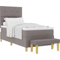 vidaXL Boxspring bed met kussen met hoofdeinde Taupe 200 x 90 cm Stof