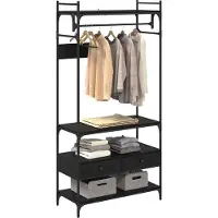 vidaXL Kledingkast Zwart eiken 89 x 39 x 184.5 cm Bewerkt hout
