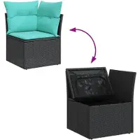 vidaXL 11-delige Loungeset met kussens poly rattan zwart