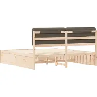 vidaXL Bedframe met Gevoerde Hoofdbord Taupe 180 x 200 cm