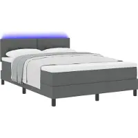 vidaXL Boxspring bed met hoofdeinde Donkergrijs 140 x 200 cm Stof