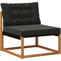 vidaXL Buiten bank set met kussen 8 pcs Naturel en Zwart