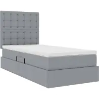 vidaXL Opslag bed met matras met opslag Lichtgrijs 90 x 190 cm Stof