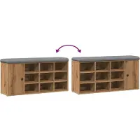 vidaXL Schoenenbank 102x32x50 cm bewerkt hout artisanaal eikenkleur