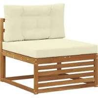 vidaXL Buiten bank set met kussen 7 pcs Natuurlijk en Crème