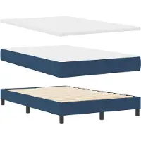 vidaXL - Boxspring - bed - met - matras - met - LED - Blauw - 120 - x - 200 - cm - Stof