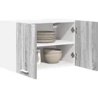 vidaXL Hangkast 2 st Grijs Sonoma en Wit Bewerkt hout