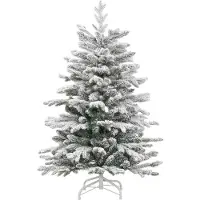 vidaXL Kunstmatige Hinged Kerstboom Wit 150 cm PE en PVC