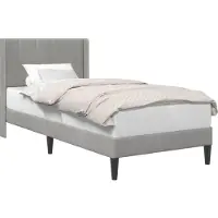 vidaXL Bedframe met hoofdeinde Lichtgrijs 90 x 190 cm Fluweel