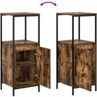 vidaXL Badkamermeubel Set 3 st Gerookt Eiken en Zwart 36 x 35 x 165 cm
