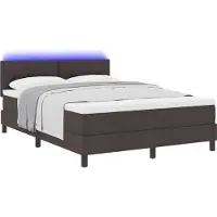 vidaXL Boxspring bed met hoofdeinde Donkerbruin 140 x 200 cm Stof