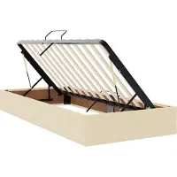 vidaXL Opbergbed met hoofdeinde met opslag Crème 180 x 200 cm Stof